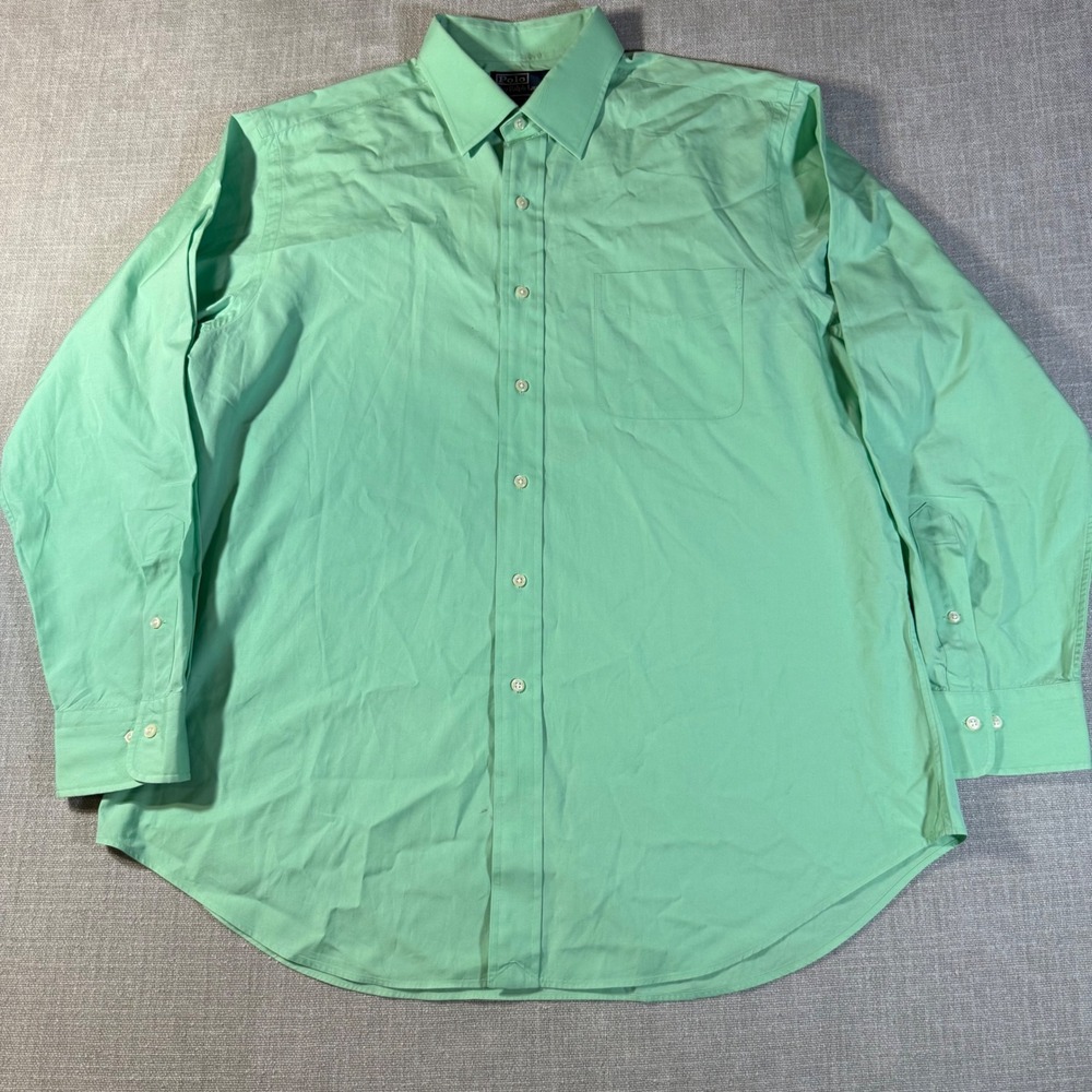 Polo Ralph Lauren Button‎ Down Shirt Curham Classic Fit 17 34/35 Mint Green